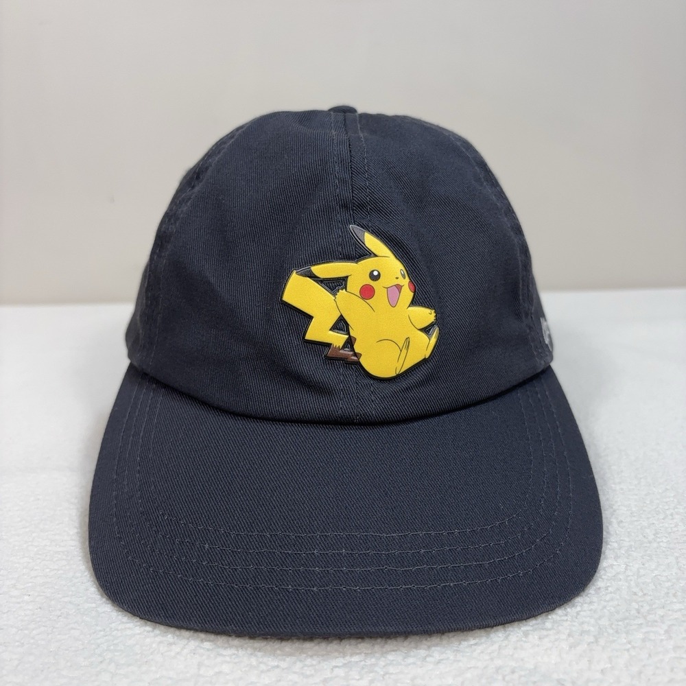 H&M Pikachu Pokemon Baseball Cap Kids 6X/10 Gray Adgustable Strap Cotton Twill